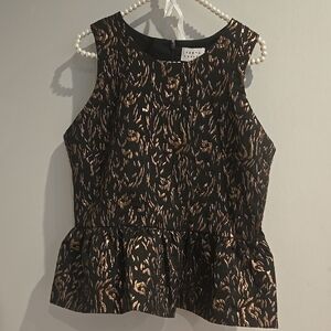 Tanya Taylor Elegant Black and Gold Women's Top